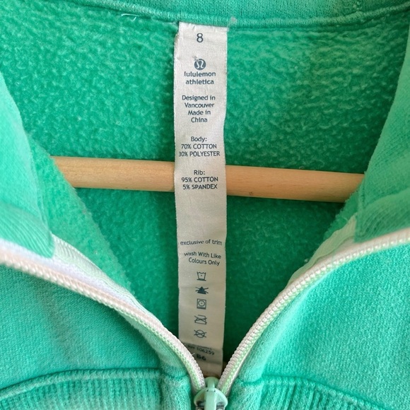 Lululemon Scuba Hoodie Size 8 Green Minty - Picture 6 of 12